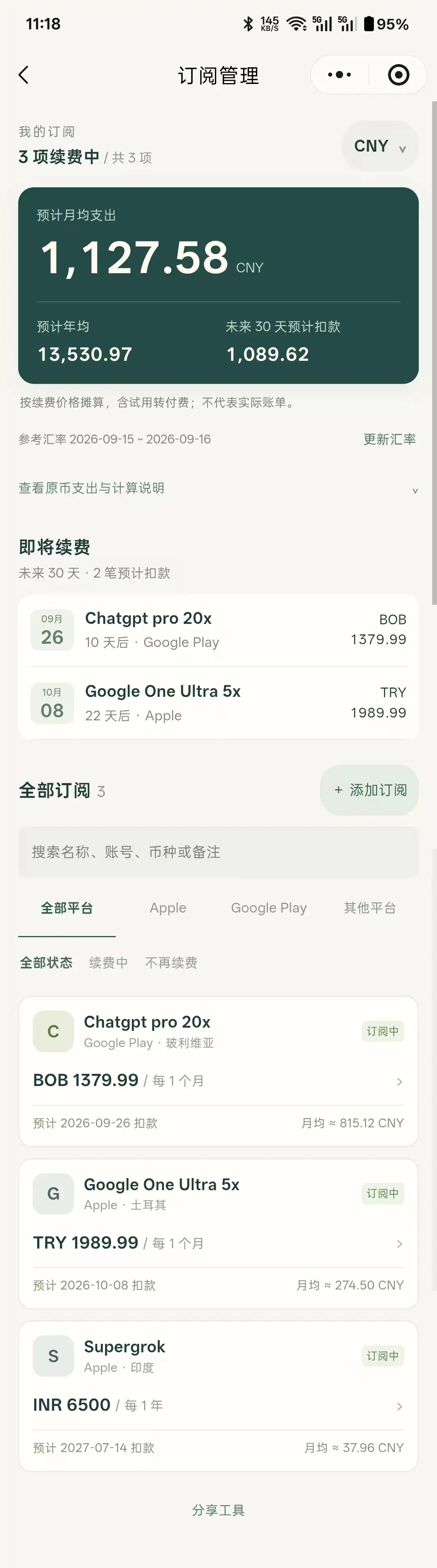 订阅管理